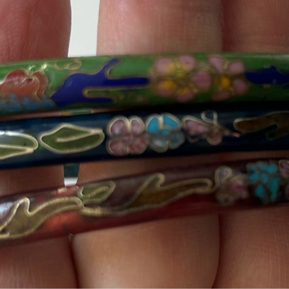 Vintage Cloisonné Bangles - Lot of 3